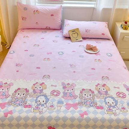 91家纺网 家纺一手货源 找家纺 拾物记 2024新款全棉喷气12868床单 游园乐