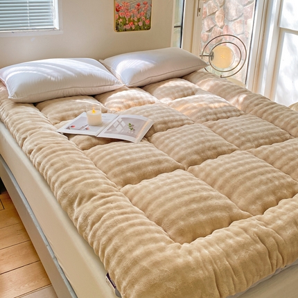 91家纺网 家纺一手货源 找家纺 （总）缦卡琳家纺 2024新款A类高克重纯色兔毛绒床垫