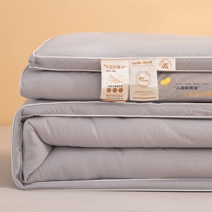 91家纺网 家纺一手货源 找家纺 圣尔雅家纺 2025新款A类超柔小提花大豆被子母被芯冬被春秋被四季被子 纳多灰