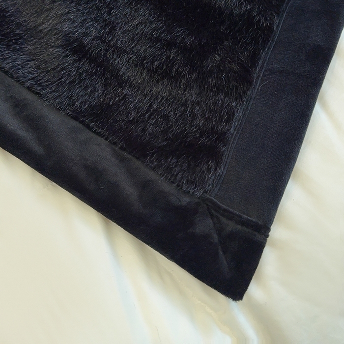 91家纺网 家纺一手货源 找家纺 2025新款纯色仿貂绒双面绒宝宝绒多功能休闲毯子办公室卧室复合毯子 黑色