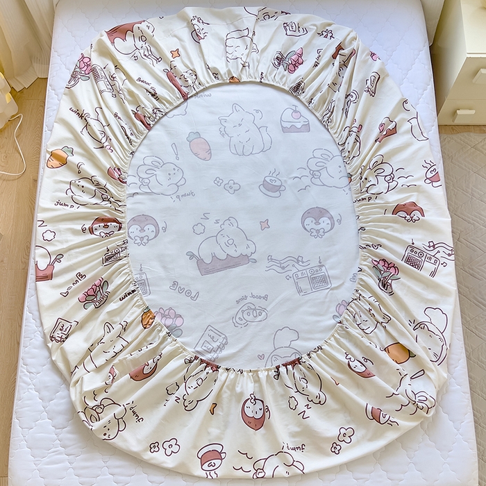 91家纺网 家纺一手货源 找家纺 拾物记 2024新款A类12868全棉喷气床笠 萌宠日常