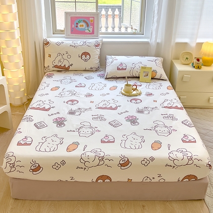 拾物记 2024新款A类12868全棉喷气床笠 萌宠日常