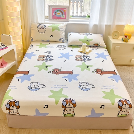 拾物记 2024新款A类12868全棉喷气床笠 音乐小狗