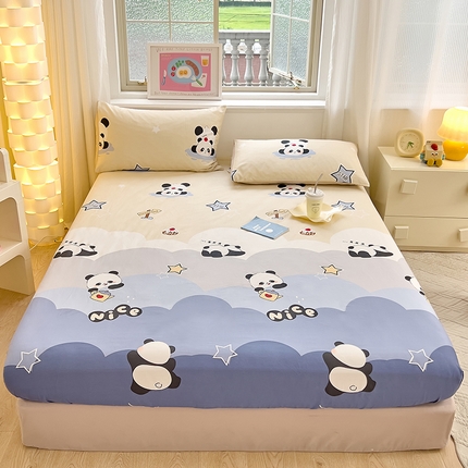 拾物记 2024新款A类12868全棉喷气床笠 萌萌熊猫