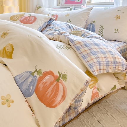 91家纺网 家纺一手货源 找家纺 （总）拾物记 2024新款A类12868全棉喷气印花四件套-第二批