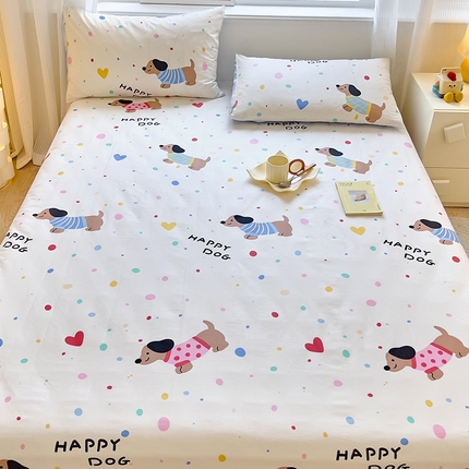 91家纺网 家纺一手货源 找家纺 拾物记 2024新款全棉喷气12868床单 甜心汪星人