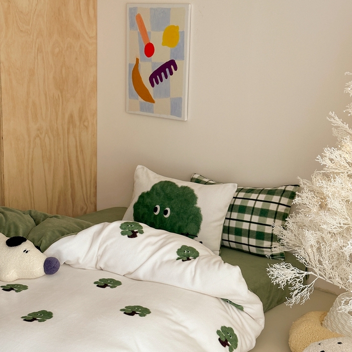 91家纺网 家纺一手货源 找家纺 时光里 2024新款ins风牛奶绒四件套 精灵树