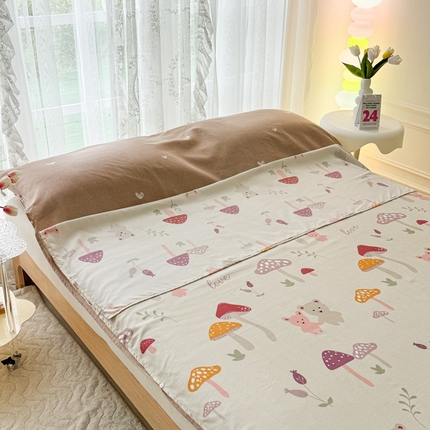 91家纺网 家纺一手货源 找家纺 柒星睡袋 2024新款差旅神器火车卧铺隔脏被套酒店旅行可拆分隔脏睡袋蘑菇屋