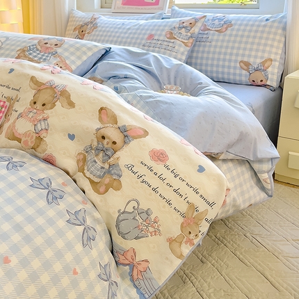 91家纺网 家纺一手货源 找家纺 （总）拾物记 2024新款A类12868全棉喷气印花四件套-第二批