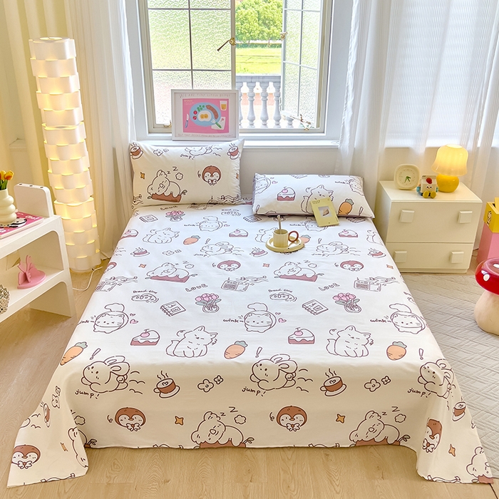 91家纺网 家纺一手货源 找家纺 拾物记 2024新款全棉喷气12868床单 萌宠日常