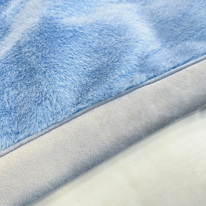 91家纺网 家纺一手货源 找家纺 2025新款纯色仿貂绒双面绒宝宝绒多功能休闲毯子办公室卧室复合毯子 天蓝