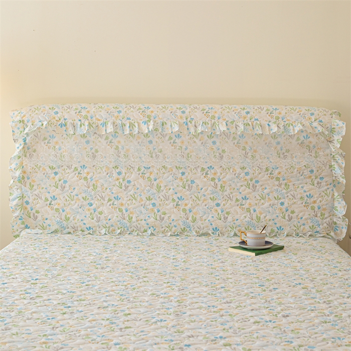 91家纺网 家纺一手货源 找家纺 十个点家纺 2024新款云锦棉印花床裙三件套-晚秋系列 秋叶-兰