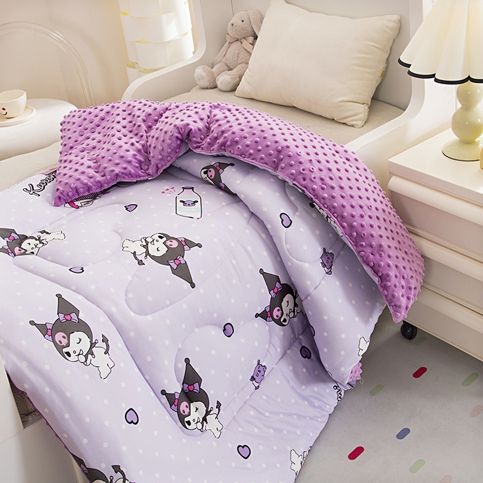 91家纺网 家纺一手货源 找家纺 （总）萌宝 2024新款A类三丽欧针织棉儿童豆豆被幼儿园卡通春秋被冬被