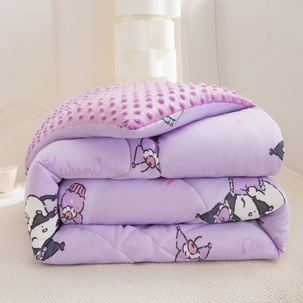 91家纺网 家纺一手货源 找家纺 （总）萌宝 2024新款A类三丽欧针织棉儿童豆豆被幼儿园卡通春秋被冬被