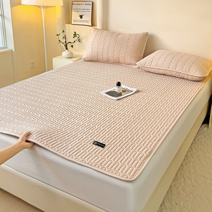 91家纺网 家纺一手货源 找家纺 恒尚居 2024爆款防水床垫床褥床护垫原棉大豆夹棉护垫软床垫-四季跑量款 丽莎-奶咖
