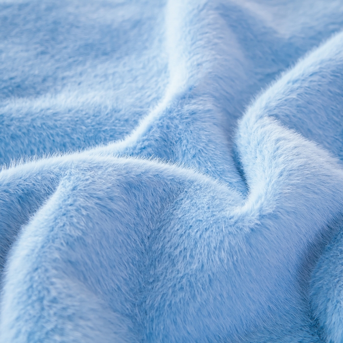 91家纺网 家纺一手货源 找家纺 2025新款纯色仿貂绒双面绒宝宝绒多功能休闲毯子办公室卧室复合毯子 天蓝
