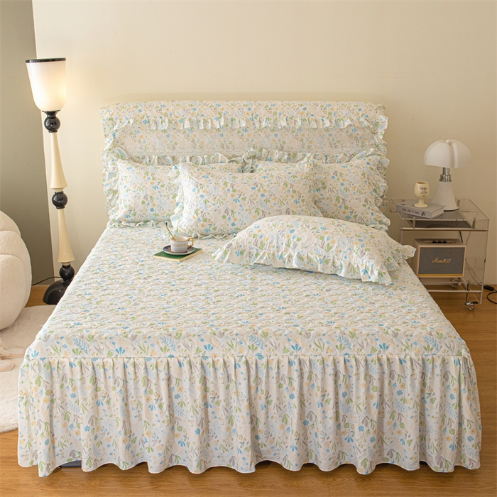 91家纺网 家纺一手货源 找家纺 十个点家纺 2024新款云锦棉印花晚秋系列床头罩 秋叶-兰