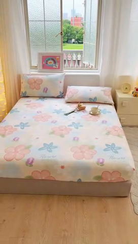 91家纺网 家纺一手货源 找家纺 拾物记 2024新款A类12868全棉喷气床笠 梦华录