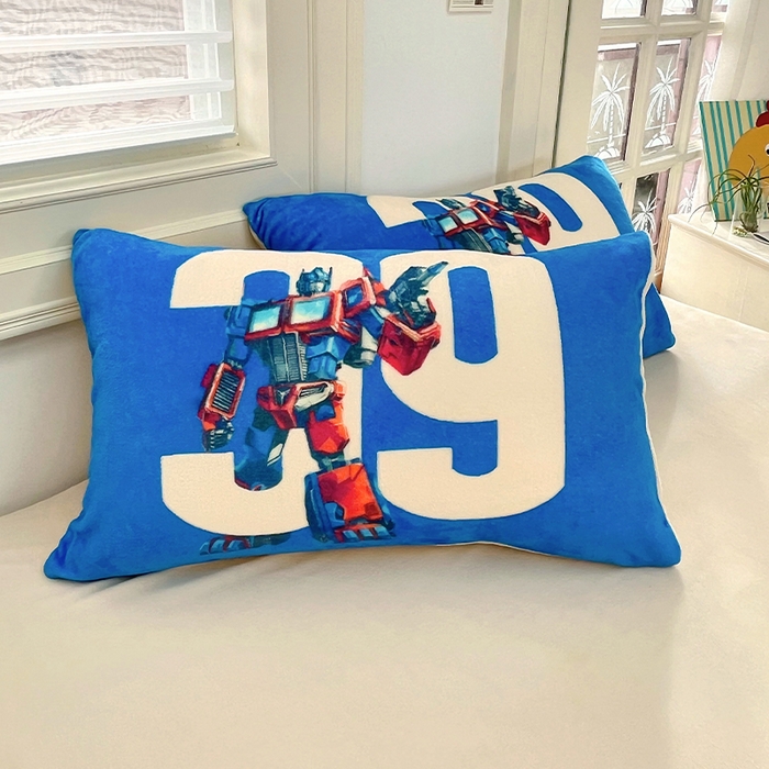 91家纺网 家纺一手货源 找家纺 浩诚 2024新款加厚保暖牛奶绒四件套印花卡通系列 百变金刚