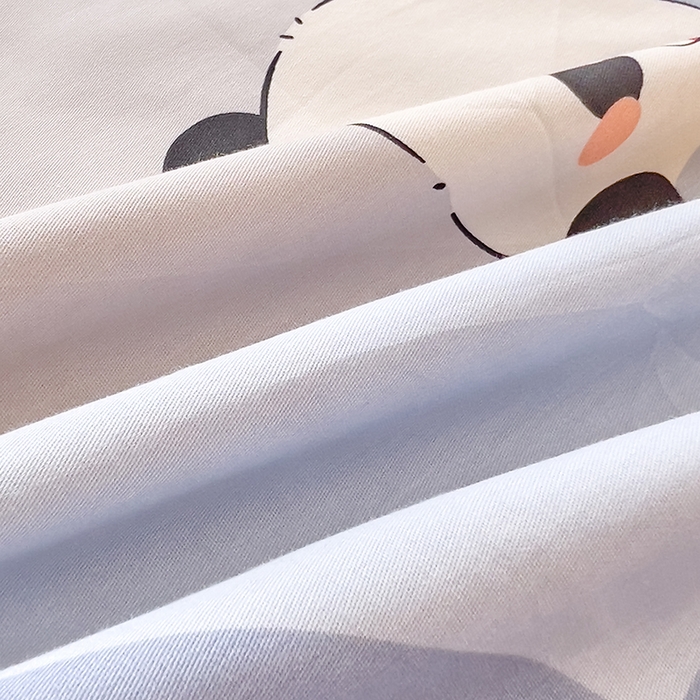 91家纺网 家纺一手货源 找家纺 拾物记 2024新款A类12868全棉喷气被套 萌萌熊猫