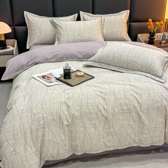 91家纺网 家纺一手货源 找家纺 优品阁 2024新款亲肤舒适全棉磨毛四件套学生三件套系列 暮光