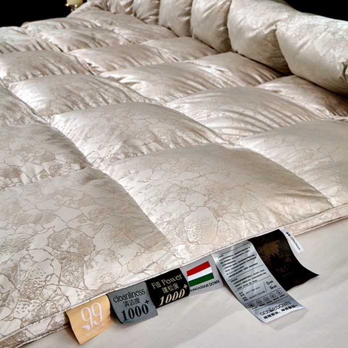 91家纺网 家纺一手货源 找家纺 静若居 2024新款羽绒被壳高精密真丝提花羽绒被壳单层防绒婚庆款 香槟