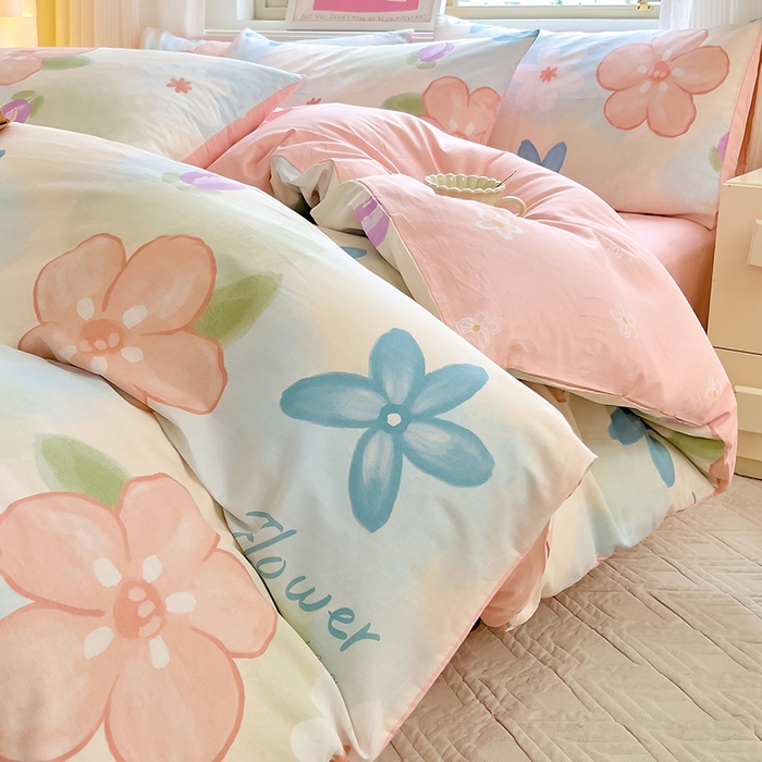 91家纺网 家纺一手货源 找家纺 拾物记 2024新款A类12868全棉喷气印花四件套 梦华录