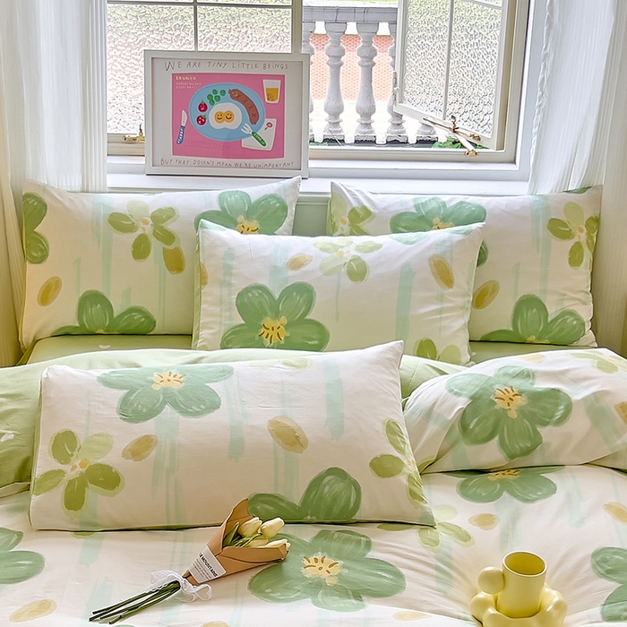 91家纺网 家纺一手货源 找家纺 拾物记 2024新款全棉喷气12868枕套 半夏花语