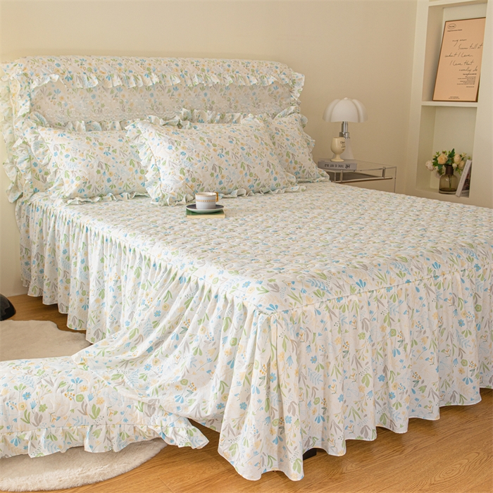 91家纺网 家纺一手货源 找家纺 十个点家纺 2024新款云锦棉印花晚秋系列床头罩 秋叶-兰