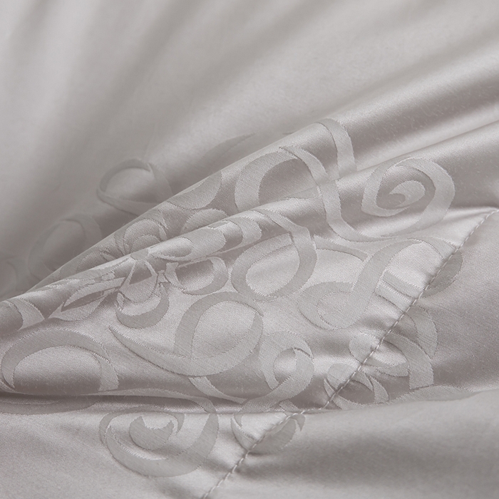 91家纺网 家纺一手货源 找家纺 静若居2024新款羽绒被壳高精密真丝提花羽绒被壳单层防绒婚庆款 灰色