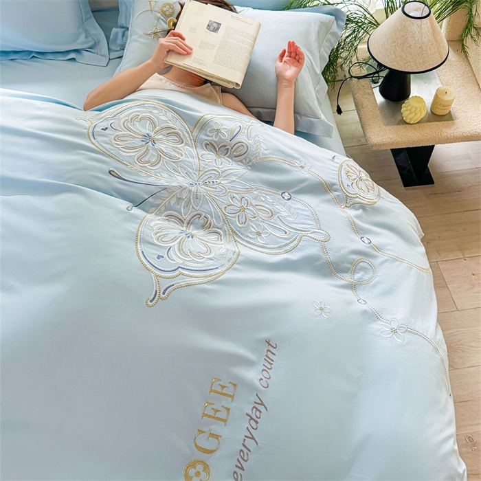 91家纺网 家纺一手货源 找家纺 （总）红番天家居馆 2025新款长绒棉四件套-亦蝶