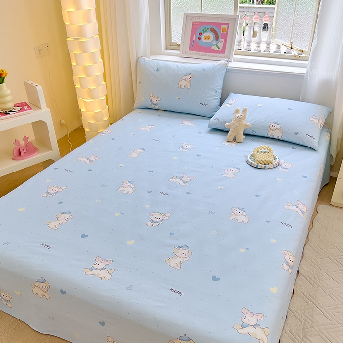 91家纺网 家纺一手货源 找家纺 拾物记 2024新款全棉喷气12868床单 帽子小奶狗