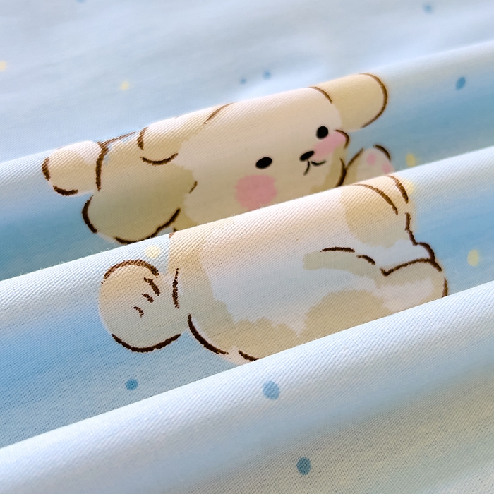 91家纺网 家纺一手货源 找家纺 拾物记 2024新款全棉喷气12868床单 帽子小奶狗