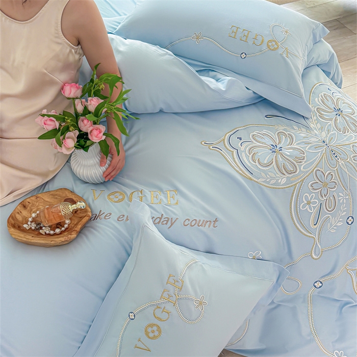 91家纺网 家纺一手货源 找家纺 （总）红番天家居馆 2025新款长绒棉四件套-亦蝶