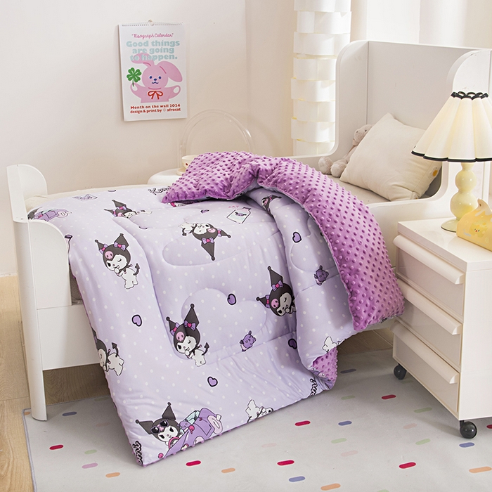 91家纺网 家纺一手货源 找家纺 （总）萌宝 2024新款A类三丽欧针织棉儿童豆豆被幼儿园卡通春秋被冬被