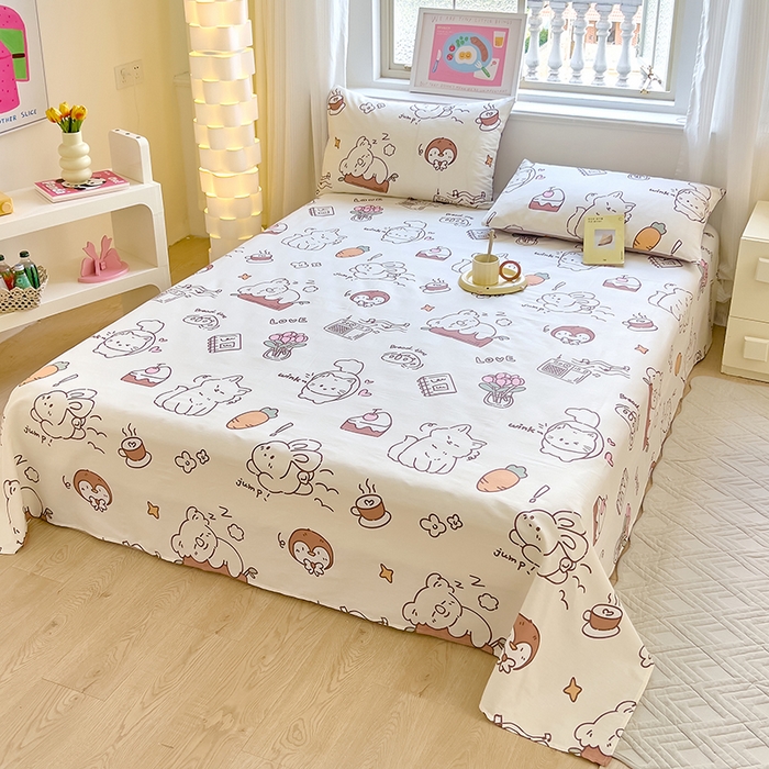 91家纺网 家纺一手货源 找家纺 拾物记 2024新款全棉喷气12868床单 萌宠日常