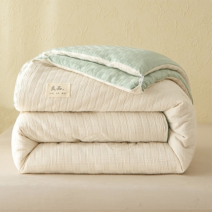 91家纺网 家纺一手货源 找家纺 （总）新款华夫格提花大豆被冬被被子被芯二合一子母被