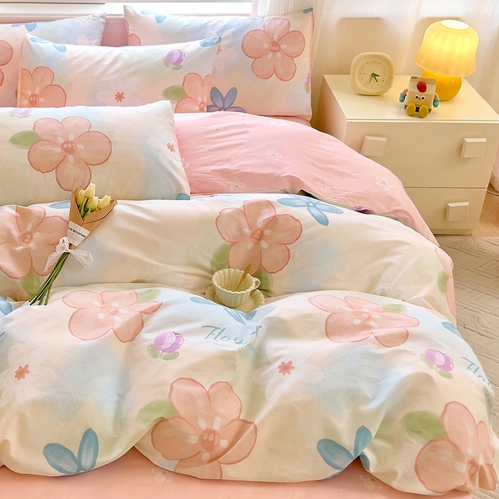 91家纺网 家纺一手货源 找家纺 拾物记 2024新款A类12868全棉喷气印花四件套 梦华录