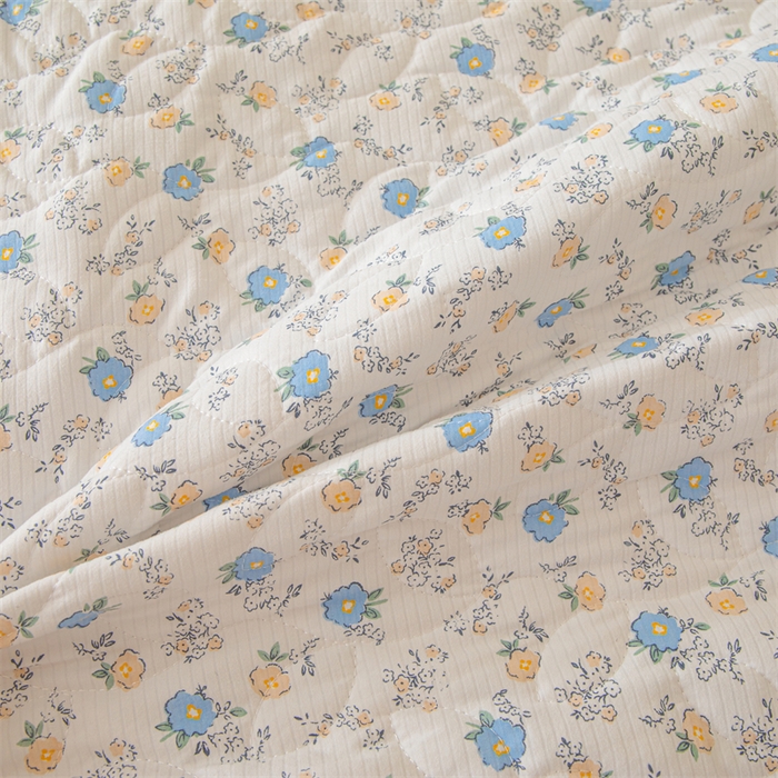 91家纺网 家纺一手货源 找家纺 十个点家纺 2024新款云锦棉印花床裙三件套-晚秋系列 繁花似锦