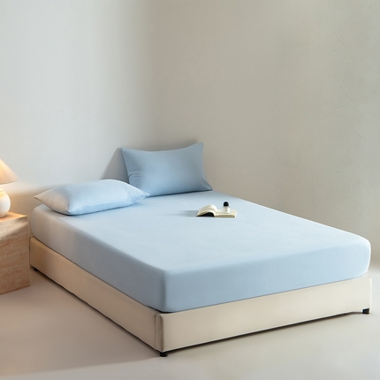 Mr.pig猪先生水洗棉 2024新款A类50全棉磨毛单品-单床笠 挪威蓝