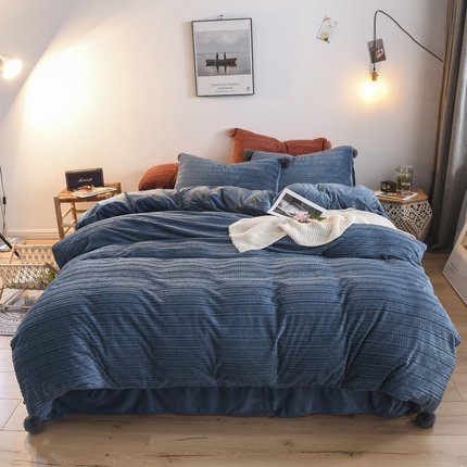 91家纺网 家纺一手货源 找家纺 （总）仟网汇 2024新款热款剪花绒毛毛球绒水晶绒四件套