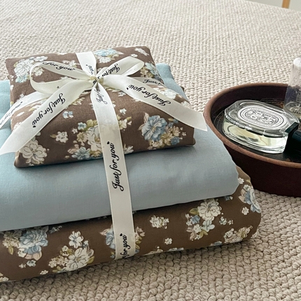 91家纺网 家纺一手货源 找家纺 （总）仟网汇 2024新款全棉双层纱四件套-叠拍图