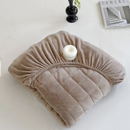 91家纺网 家纺一手货源 找家纺 （总）寝柔家纺 2024冬季新款纯色消光加厚牛奶绒夹棉床笠