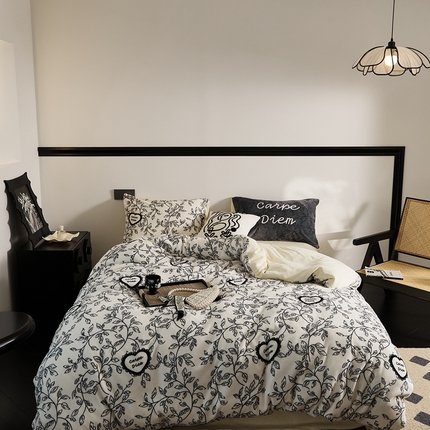 91家纺网 家纺一手货源 找家纺 （总）时光里 2024新款繁心牛奶绒四件套