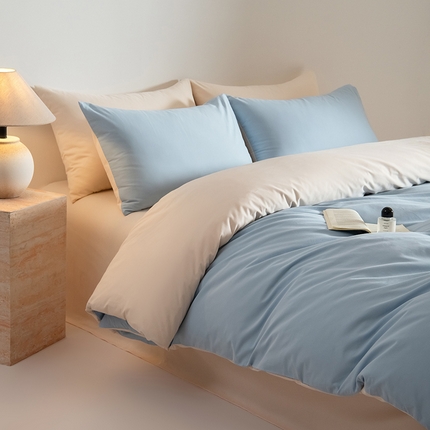 91家纺网 家纺一手货源 找家纺 Mr.pig猪先生水洗棉 2024新款A类50全棉磨毛单品-单被套 沙尘灰+奶茶香槟