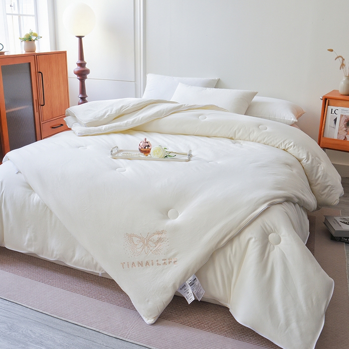 91家纺网 家纺一手货源 找家纺 （总）德芙家纺 2024新款德芙双胎被被拉链款暖绒提花二合一子母被被子被芯