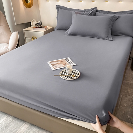 91家纺网 家纺一手货源 找家纺 （总）DC 2024新款全棉磨毛纯色拼色系列床笠