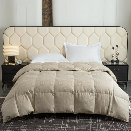 91家纺网 家纺一手货源 找家纺 （总）绒研羽绒 2025新款棉千鸟格提花白鹅绒被子被芯