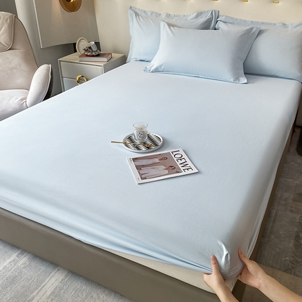 91家纺网 家纺一手货源 找家纺 （总）DC 2024新款全棉磨毛纯色拼色系列床笠