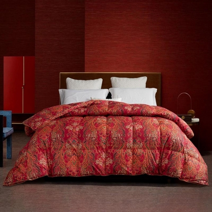 91家纺网 家纺一手货源 找家纺 （总）绒研羽绒 2025新款全棉数码印花白鹅绒保暖被子被芯-喜来登